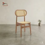كرسي خشب مودرن بظهر ومقعد كانيه
