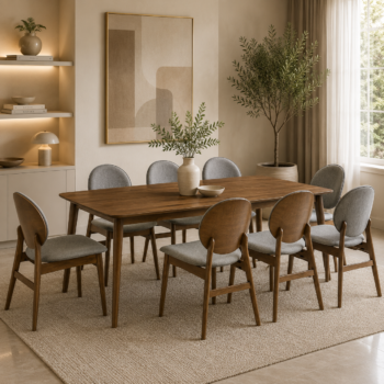 طاولة طعام خشب ماليزي 8 كرسي ID-01 BROWN