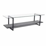 طاوله بلازمه خشب زجاج 160سم C073 GREY