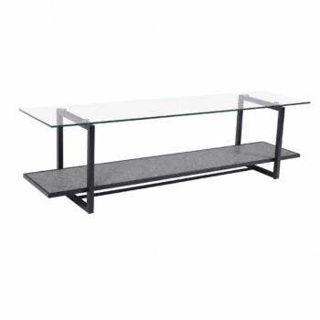 طاوله بلازمه خشب زجاج 160سم C073 GREY