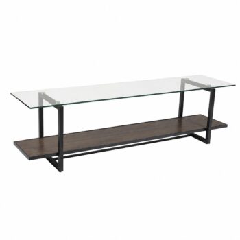 طاوله بلازمه خشب زجاج 160سم C073 BROWN B