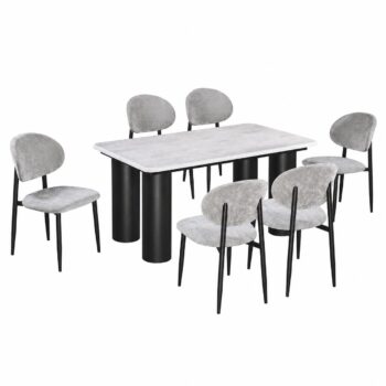 طاولة طعام رخام 6 كرسي M-033 GREY/GREY
