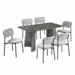 طاولة طعام خشب 6 كرسي M-037 GREY/GREY