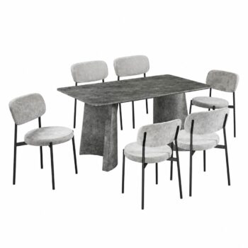 طاولة طعام خشب 6 كرسي M-037 GREY/GREY
