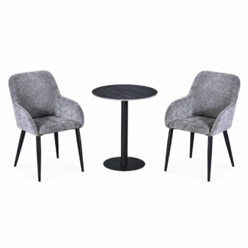 طقم كرسيين و طاولة 1+2 TS-03 GREY/BLACK