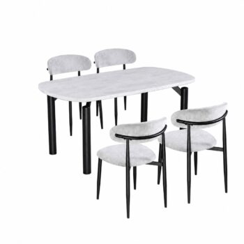 طاولة طعام رخام 4 كرسي M-025 GREY/GREY