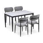 طاولة طعام رخام 4 كرسي M-028 GREY/GREY