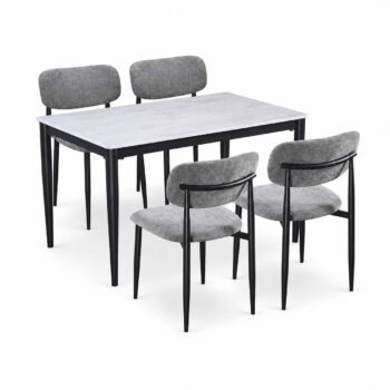 طاولة طعام رخام 4 كرسي M-028 GREY/GREY