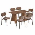 طاولة طعام خشب 6 كرسي M-037 BROWN/BROWN