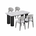 طاولة طعام رخام 4 كرسي M-033 GREY/GREY