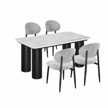 طاولة طعام رخام 4 كرسي M-033 GREY/GREY