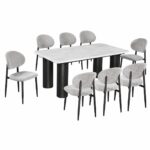 طاولة طعام رخام 8 كرسي M-033 GREY/GREY