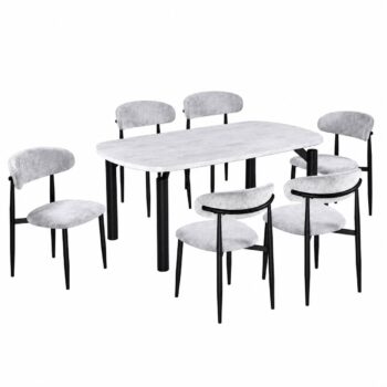طاولة طعام رخام 6 كرسي M-025 GREY/GREY