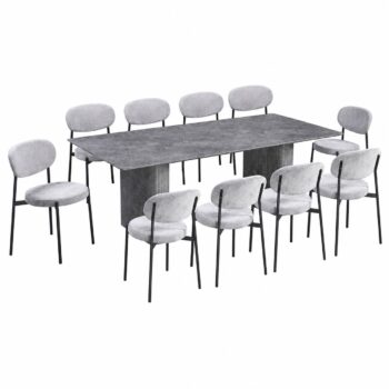 طاولة طعام خشب 10 كرسي M-034 GREY/GREY