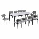 طاولة طعام رخام 10 كرسي M-028 GREY/GREY