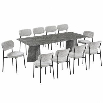 طاولة طعام خشب 10 كرسي M-037 GREY/GREY