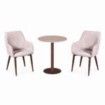 طقم كرسيين و طاولة 1+2 TS-02 BROWN/WOOD