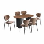 طاولة طعام خشب 6 كرسي M-032 BROWN/BROWN