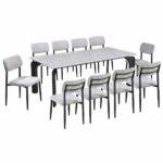 طاولة طعام رخام 10 كرسي M-027 GREY/GREY