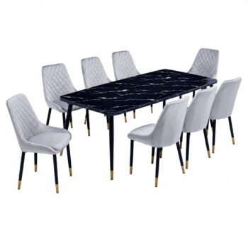 طاوله طعام رخام 8 كرسي M-015 BLACK