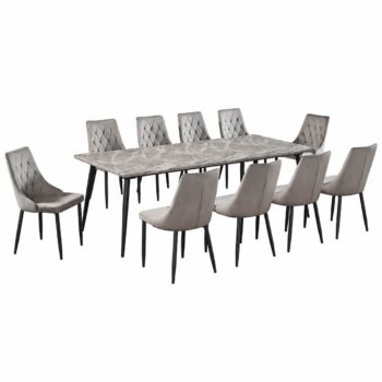 طاوله طعام رخام 10 كرسيM003-1 DARK GREY