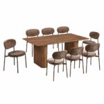 طاولة طعام خشب 8 كرسي M-034 BROWN/BROWN