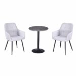 طقم كرسيين و طاولة 1+2 TS-04 GREY/BLACK