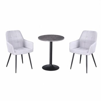 طقم كرسيين و طاولة 1+2 TS-04 GREY/BLACK