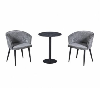 طقم كرسيين و طاولة 1+2 TS-01 GREY/BLACK