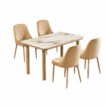 طاوله طعام رخام 4 كرسي M-018 WOOD