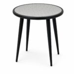 طاولة كافيه دائري F06 GREY&BLACK 80*80