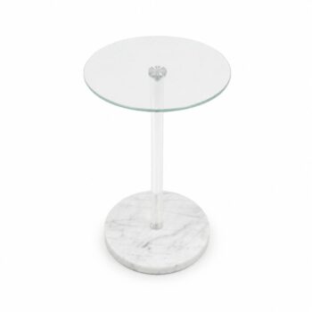 طاولة خدمة مفرد OG-23 CLEAR GLASS
 +WHITE MARBLE