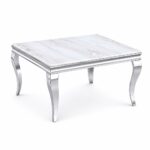 طاولة ستيل رخام مربع 9090 911 SILVER