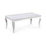 طاولة ستيل رخام مستطيل 13070 911 SILVER