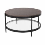 طاوله مفرد خشب زجاج دائري VPS-002 BROWN B 8686