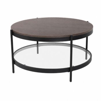 طاوله مفرد خشب زجاج دائري VPS-002 BROWN B 8686