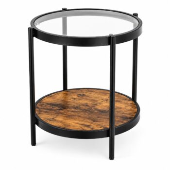 خدمه مفرد خشب زجاج دائري 4545 VPS-008 BROWN A