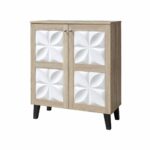 دولاب جزمه ماليزي 80سم  SC-060 WOOD WHITE