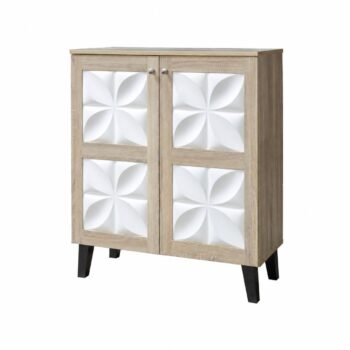 دولاب جزمه ماليزي 80سم  SC-060 WOOD WHITE