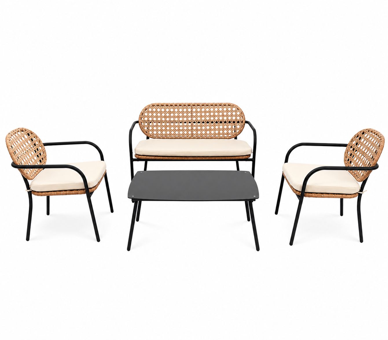 طقم كنب خارجي 4 شخص BLACK &BEIGE 212191 - 8200153 - صورة 1.jpg طقم كنب خارجي 4 شخص BLACK &BEIGE 212191 - درة السجايا