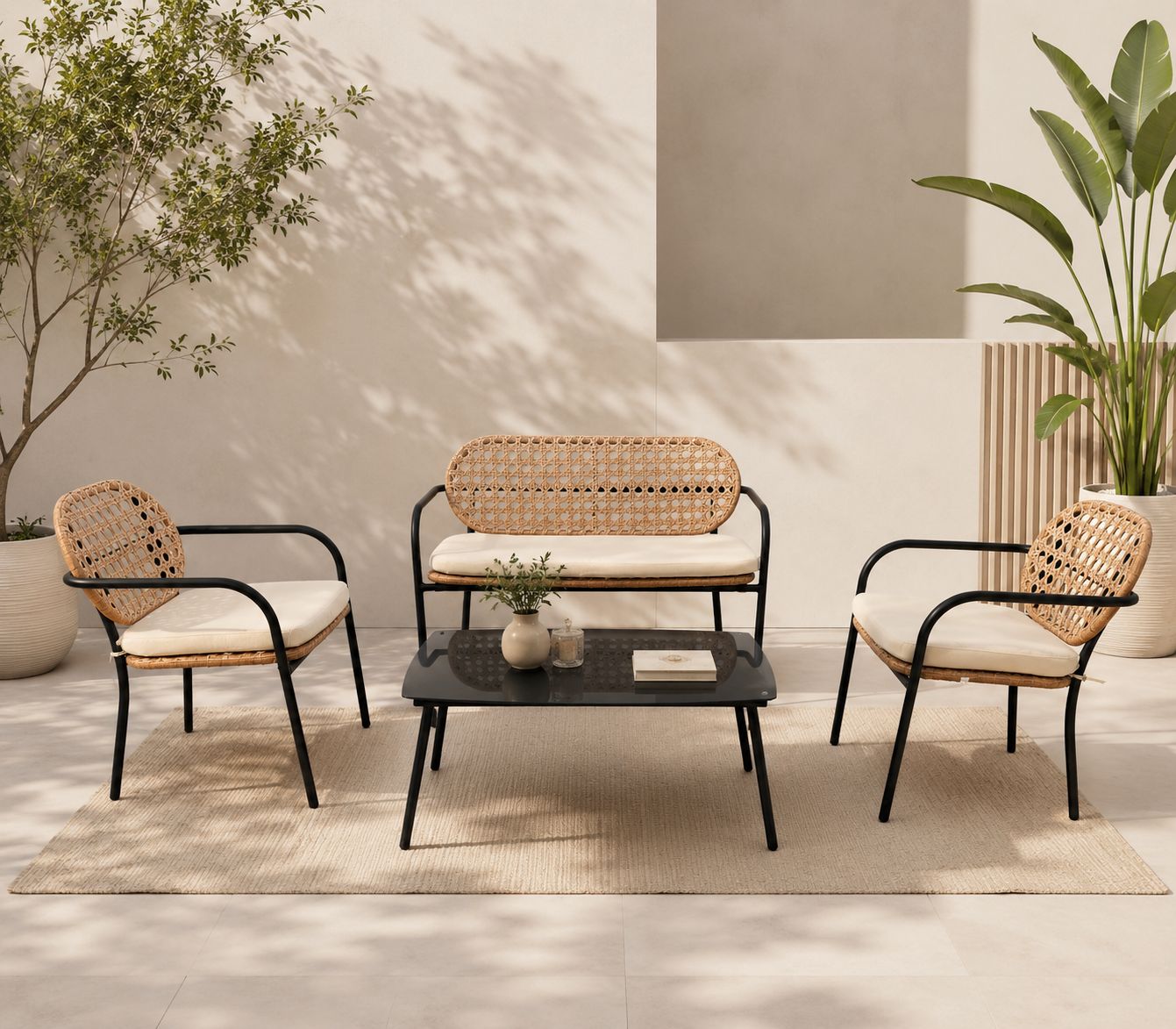 طقم كنب خارجي 4 شخص BLACK &BEIGE 212191 - 8200153 - صورة 2.jpg طقم كنب خارجي 4 شخص BLACK &BEIGE 212191 - درة السجايا