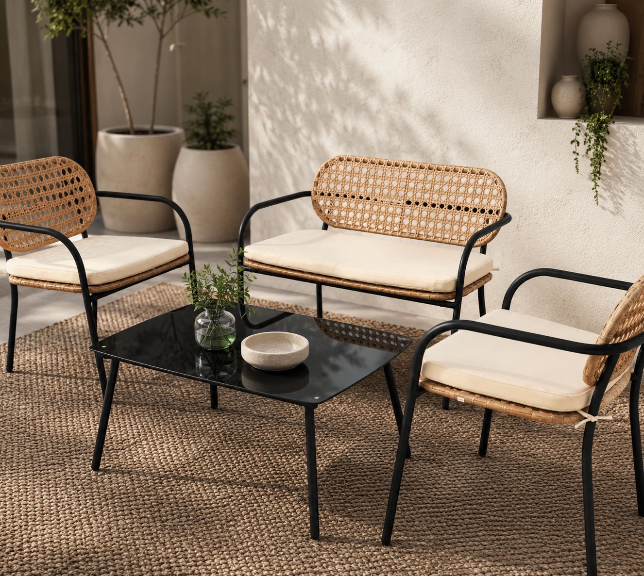 طقم كنب خارجي 4 شخص BLACK &BEIGE 212191 - 8200153 - صورة 3.jpg طقم كنب خارجي 4 شخص BLACK &BEIGE 212191 - درة السجايا