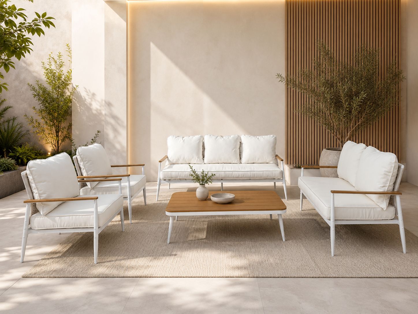 طقم كنب خارجي 7 شخص WHITE&BEIGE 212347 - 8200143 - صورة 2.jpg طقم كنب خارجي 7 شخص WHITE&BEIGE 212347 - درة السجايا