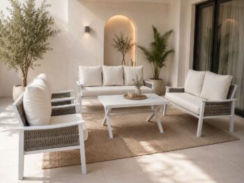 طقم كنب خارجي 7 شخص WHITE&BEIEG 212375 - درة السجايا