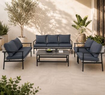 طقم كنب خارجي 7 شخص KZ-1006 BLACK - درة السجايا