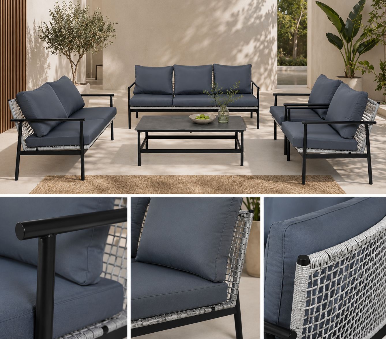 طقم كنب خارجي 7 شخص KZ-1006 BLACK - 8200137 - صورة 3.jpg طقم كنب خارجي 7 شخص KZ-1006 BLACK - درة السجايا