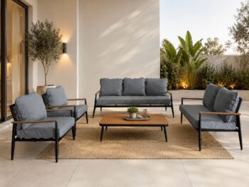 طقم كنب خارجي 7 شخص BLACK&DARK GREY 212347 - درة السجايا