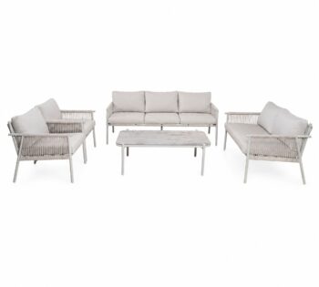 طقم كنب خارجي 7 شخص KZ-1008 LIGHT GREY - درة السجايا