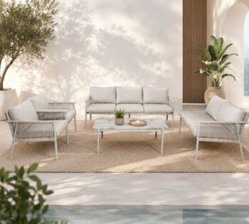 طقم كنب خارجي 7 شخص KZ-1008 LIGHT GREY - درة السجايا