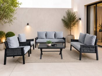 طقم كنب خارجي 7 شخص BLACK&GREY 212375 - درة السجايا